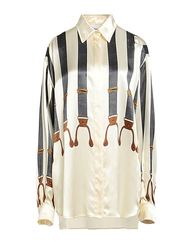 MOSCHINO Patterned shirts & blouses COUTURE Pastel yellow 100% Viscose