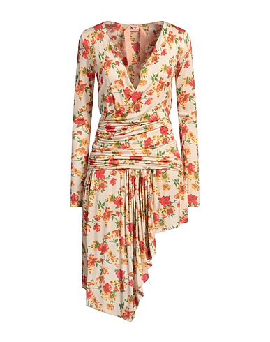 N°21 Midi dress Beige 95% Viscose, 5% Elastane