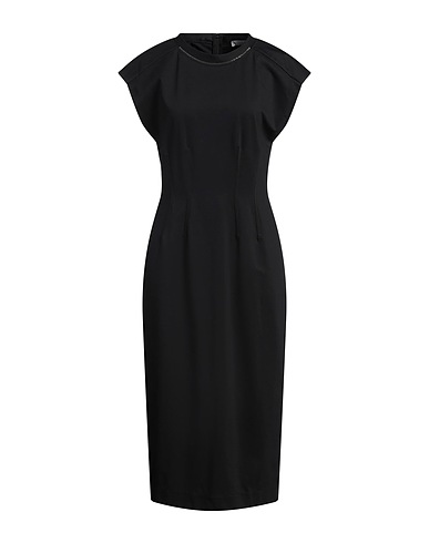 BRUNELLO CUCINELLI Midi dress Black 65% Cotton, 29% Polyamide, 6% Elastane, Acetate, Silk