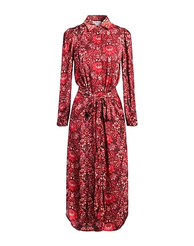 SOALLURE Midi dress Burgundy 100% Viscose