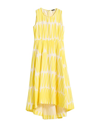 KITON Midi-Kleid Gelb 60% Baumwolle, 40% Seide