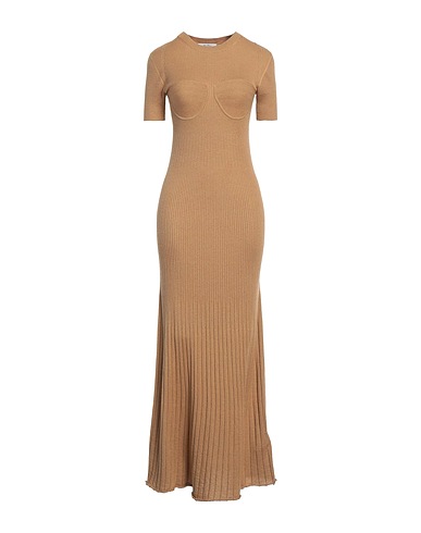 MAX MARA Vestito lungo Cammello 55% Seta, 45% Cachemire