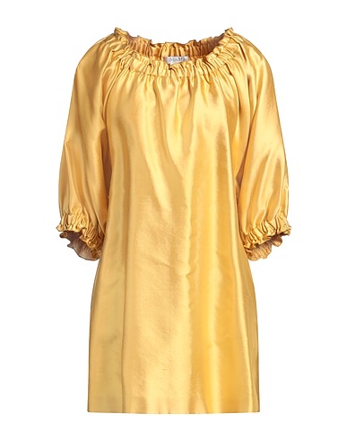MAX MARA Short dress Mustard 56% Silk, 44% Cotton