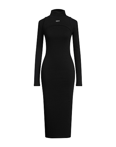 OFF-WHITE™ Midi dress Black 98% Cotton, 2% Elastane