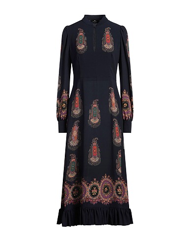 ETRO Midi dress Midnight blue 98% Polyester, 2% Elastane