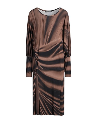 ALBERTA FERRETTI Vestito midi Marrone 95% Viscosa, 5% Elastan