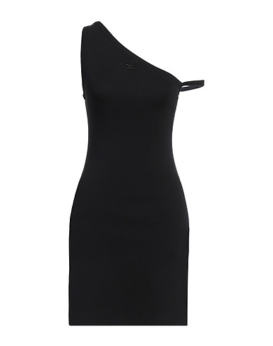COURRÈGES One-shoulder dress Black 100% Cotton