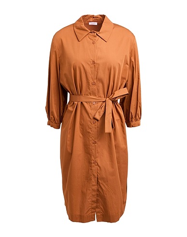 ROSSOPURO Hemdkleid Lederfarben 100% Baumwolle