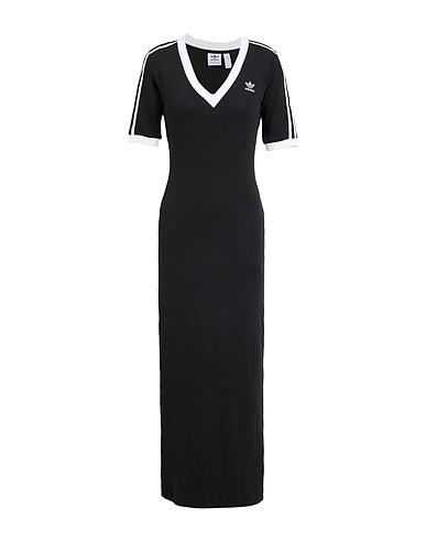 ADIDAS ORIGINALS Long dress Black 79% Cotton, 21% Recycled polyester