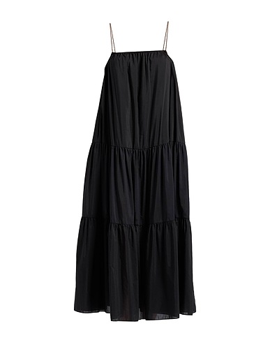 MATTEAU Long dress Black 70% Organic cotton, 30% Silk