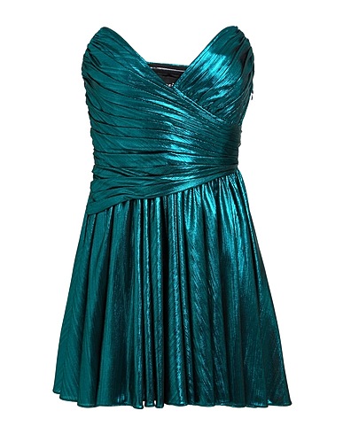 RETROFÊTE Short dress Emerald green 95% Polyester, 5% Elastane