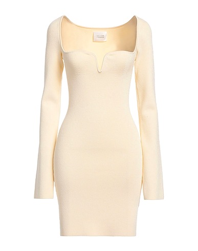 GALVAN  London Kurzes Kleid Cremeweiß 77% Viskose, 12% Polyamid, 10% Polyester, 1% Elastan