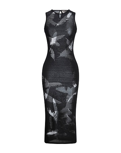 MCQUEEN Midi dress Black 45% Cotton, 28% Silk, 27% Polyamide
