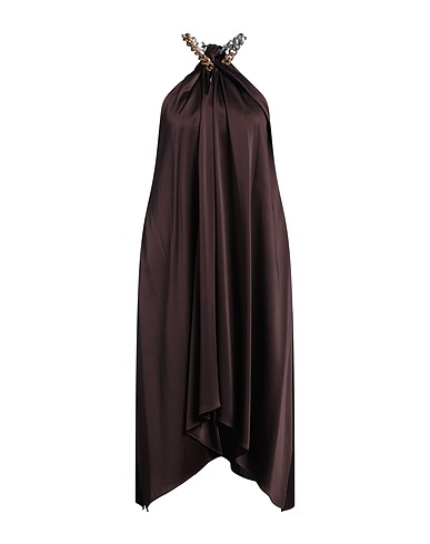 STELLA McCARTNEY Midi-Kleid Schokobraun 64% Acetat, 36% Viskose, Metall