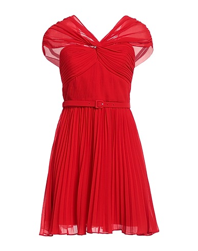SELF-PORTRAIT Pleated dress Red 100% Polyester