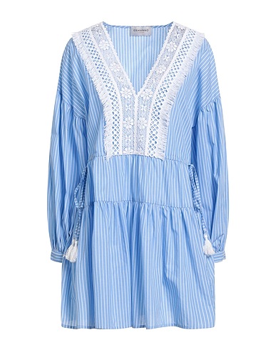 ERMANNO FIRENZE Short dress Light blue 65% Polyester, 35% Cotton, Viscose