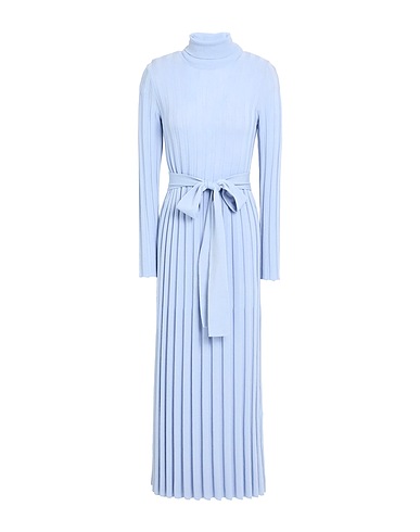 FEDELI Midi dress Light blue 94% Super 140s Wool, 6% Polyester