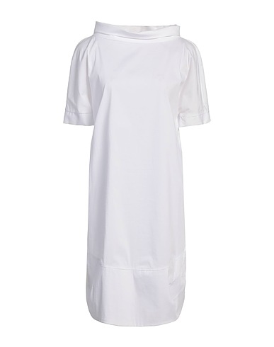 ÉCLÀ Midi dress White 79% Cotton, 18% Nylon, 3% Elastane