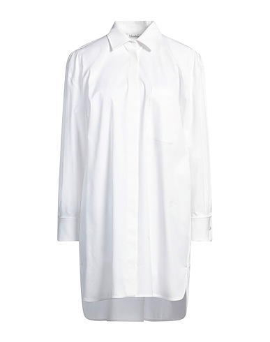 MAX MARA Shirt dress White 97% Cotton, 3% Elastane