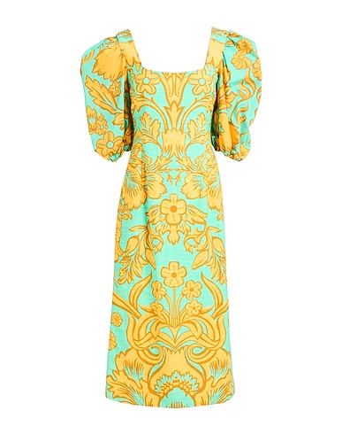 LA DOUBLE J Midi dress Turquoise 98% Cotton, 2% Elastane