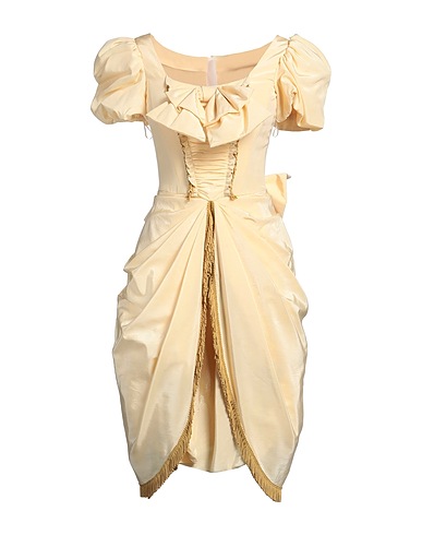 MOSCHINO Midi dress Pastel yellow 64% Viscose, 36% Cotton