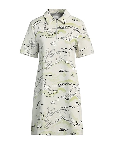 JIL SANDER Short dress Sage green 60% Polyester, 20% Cotton, 18% Polyamide, 2% Elastane