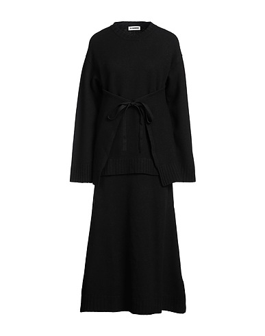 JIL SANDER ロングワンピース・ドレス ブラック ウール 100%