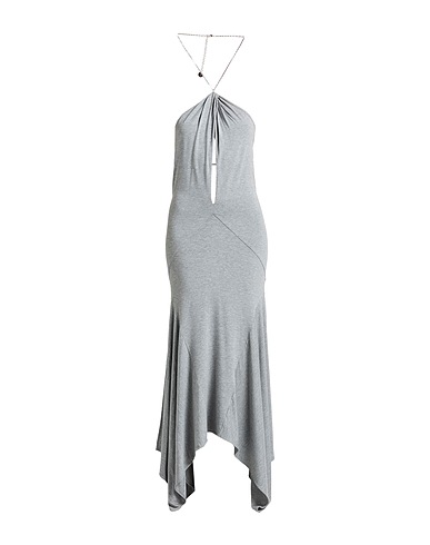 THE ATTICO Long dress Grey 92% Viscose, 8% Elastane