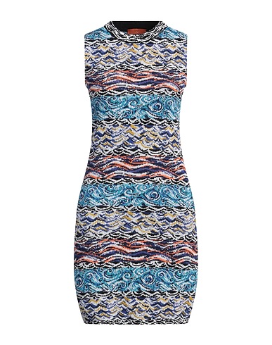 MISSONI Sheath dress Turquoise 50% Cotton, 40% Wool, 10% Polyamide