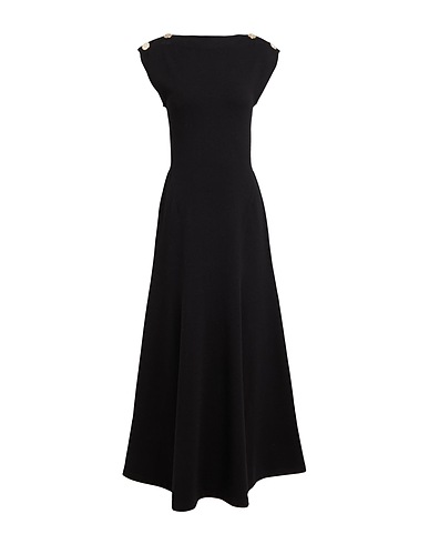 GALVAN  London Long dress Black 87% Wool, 13% Polyester