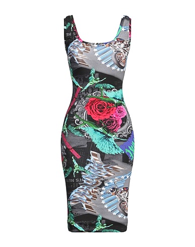 VERSACE JEANS COUTURE Vestido de tubo Negro 93% Algodón, 7% Elastán