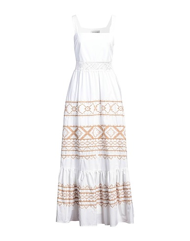 ERMANNO FIRENZE Long dress White 100% Cotton, Polyester