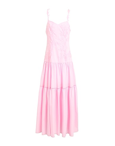 ERMANNO FIRENZE Langes Kleid Rosa 65% Polyester, 35% Baumwolle, Polyamid