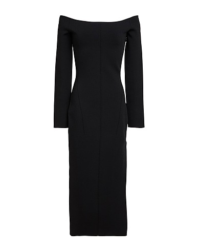 GALVAN  London Vestito midi Nero 72% Viscosa, 17% Poliammide, 10% Meryl® Elitè, 1% Elastan