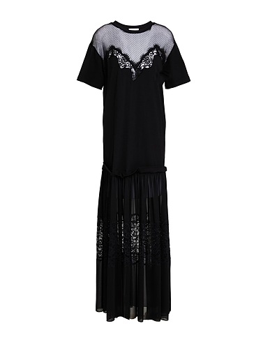 ERMANNO FIRENZE Long dress Black 100% Cotton, Polyester, Polyamide