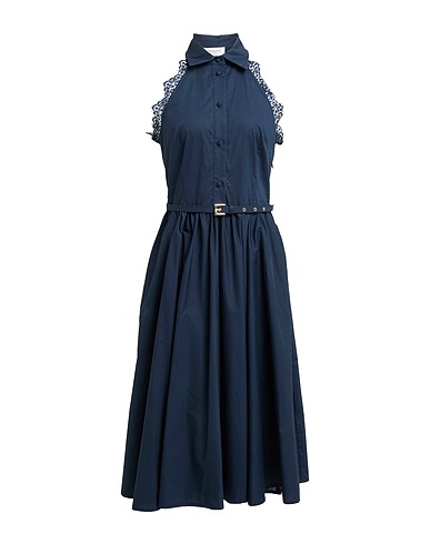 ERMANNO FIRENZE Midi dress Midnight blue 100% Cotton, Polyamide