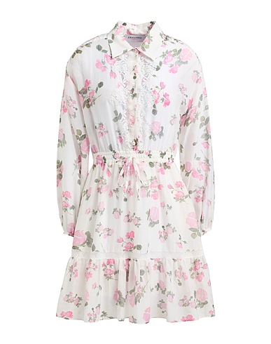 ERMANNO FIRENZE Kurzes Kleid Weiß 70% Baumwolle, 30% Seide, Polyamid