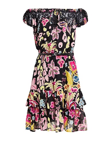 ERMANNO FIRENZE Short dress Black 100% Viscose, Cotton, Polyamide