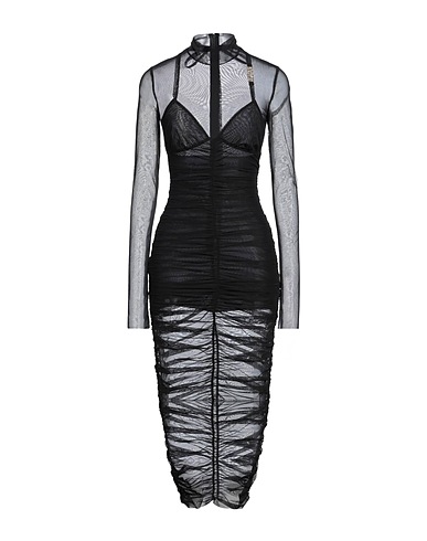 VERSACE JEANS COUTURE Midi dress Black 86% Polyamide, 14% Elastane