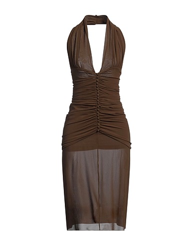 SAINT LAURENT Short dress Military green 100% Silk