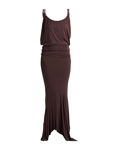 THE ATTICO Long dress Dark brown 92% Viscose, 8% Elastane