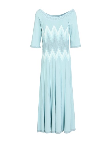 D.EXTERIOR Midi dress Sky blue Viscose, Polyamide, Polyester