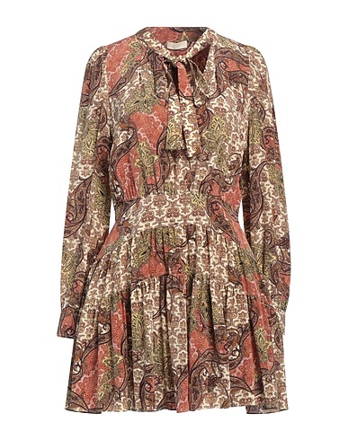ULLA JOHNSON Short dress Rust 100% Silk
