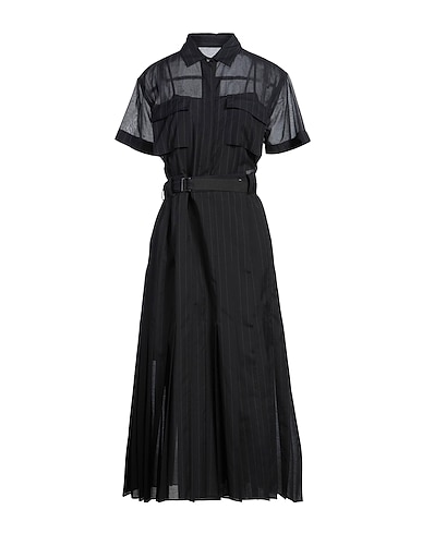 SACAI Midi dress Black 60% Cotton, 40% Polyester