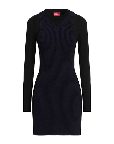 DIESEL Sheath dress Navy blue 100% Wool