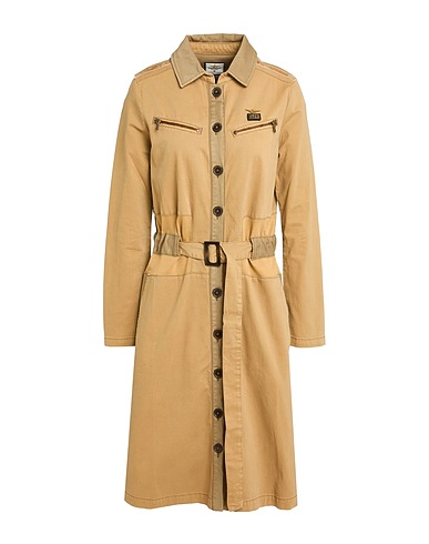 AERONAUTICA MILITARE Midi dress Mustard 97% Cotton, 3% Elastane