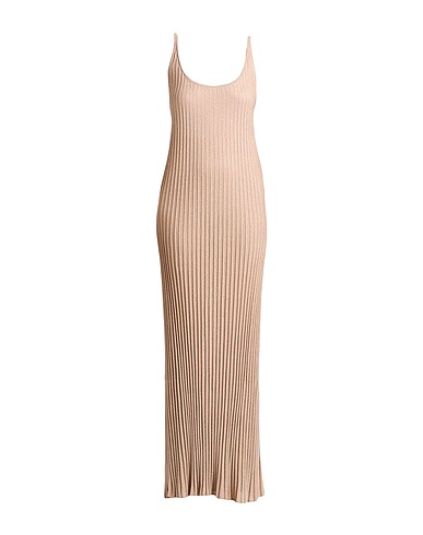 MAX MARA Long dress Sand 80% Viscose, 20% Metallic fiber
