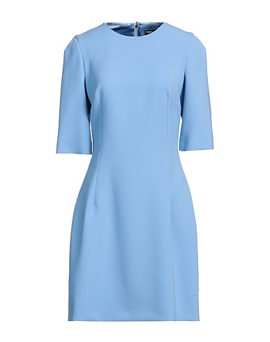 DOLCE&GABBANA Short dress Sky blue 100% Virgin Wool