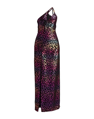 JUST CAVALLI Long dress Black 59% Acetate, 33% Cotton, 8% Metallic Polyester