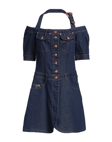 VERSACE JEANS COUTURE Denim dress Blue 98% Cotton, 2% Elastane